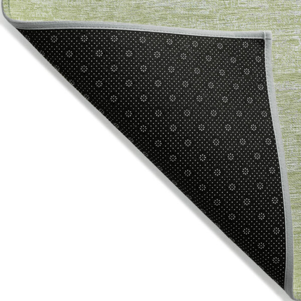 5' X 8' Sage Artichoke Green And Mint Green Abstract Washable Indoor Outdoor Area Rug