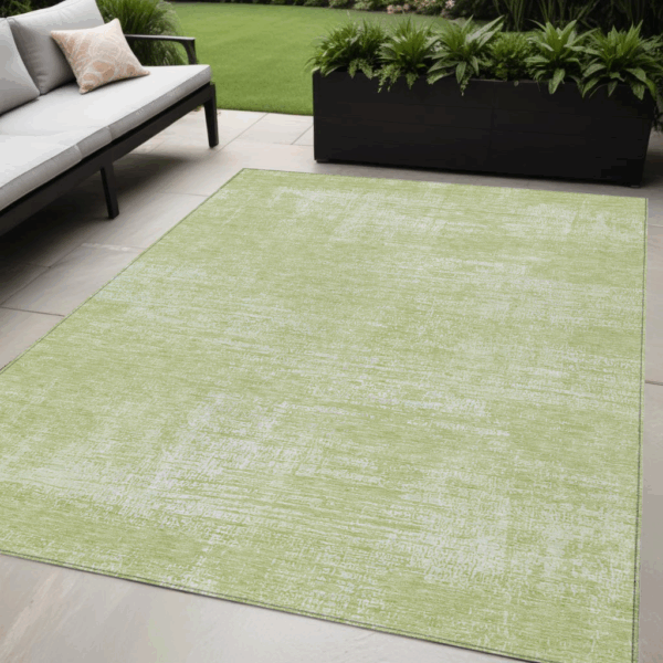 5' X 8' Sage Artichoke Green And Mint Green Abstract Washable Indoor Outdoor Area Rug