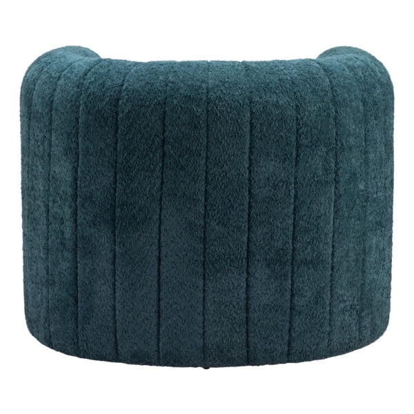 37" Aquamarine Sherpa And Upholstered Tufted Arm Chair