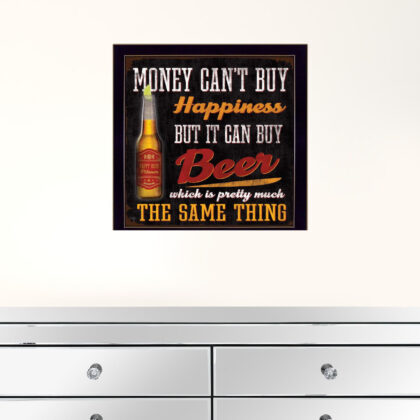 Money Cant Buy Happiness Black Framed Print Wall Art