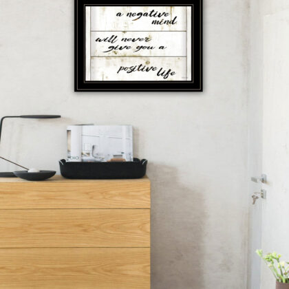 Positive Life 3 Black Framed Print Wall Art