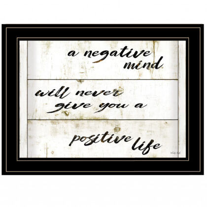 Positive Life 3 Black Framed Print Wall Art