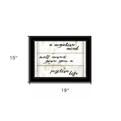 Positive Life 3 Black Framed Print Wall Art