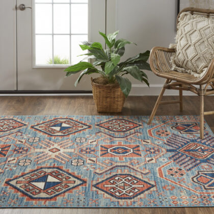 13' X 15' Abstract Power Loom Distressed Area Rug