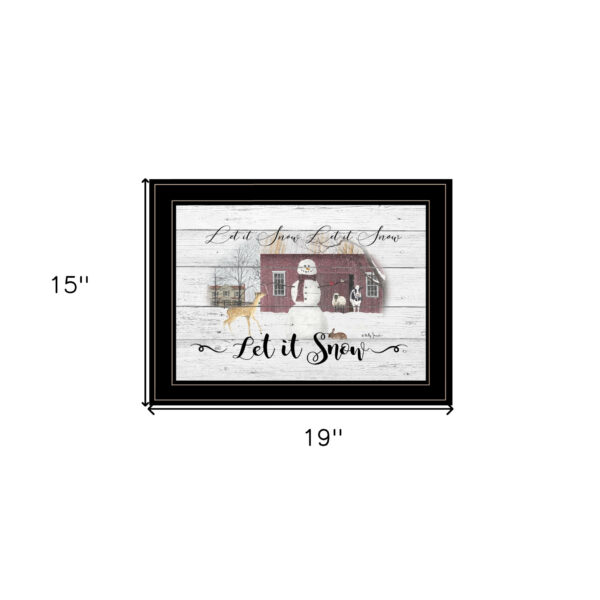Let It Snow 3 Black Framed Print Wall Art