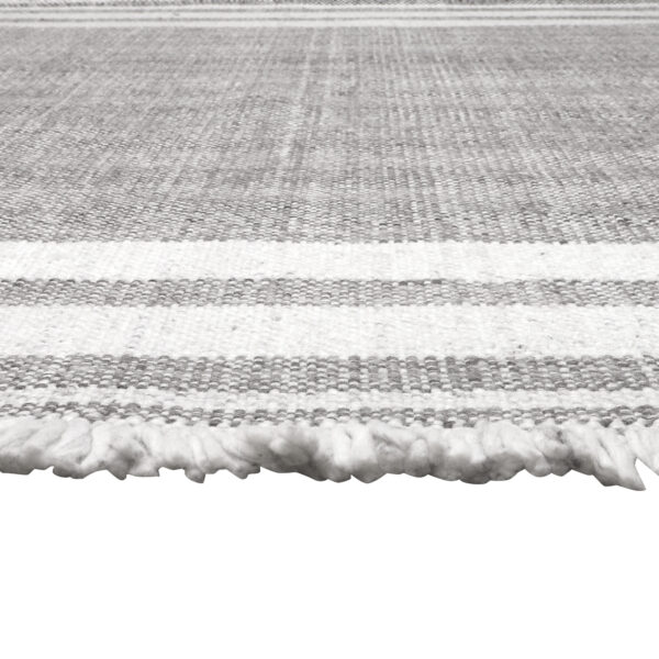 9' X 12' Gray Striped Handmade Stain Resistant Non Skid Indoor Outdoor Area Rug