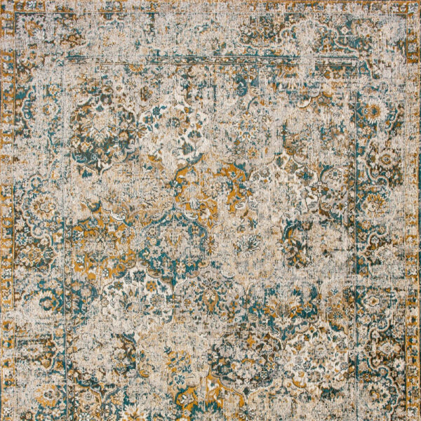 8' x 11' Blue and Green Abstract Non Skid Area Rug