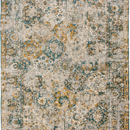8' x 11' Blue and Green Abstract Non Skid Area Rug