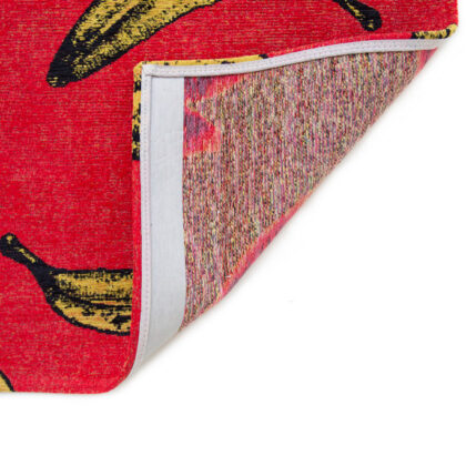 5' x 7' Red and Yellow Abstract Non Skid Area Rug