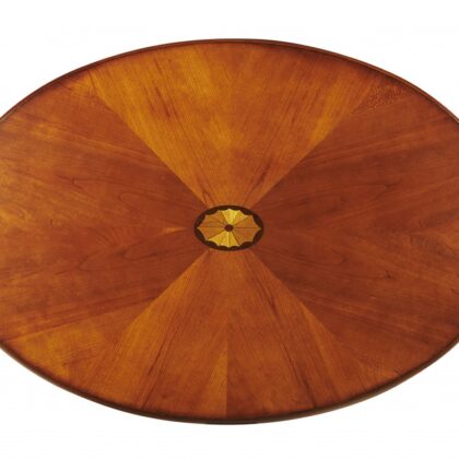 38" Brown Burl Oval Coffee Table