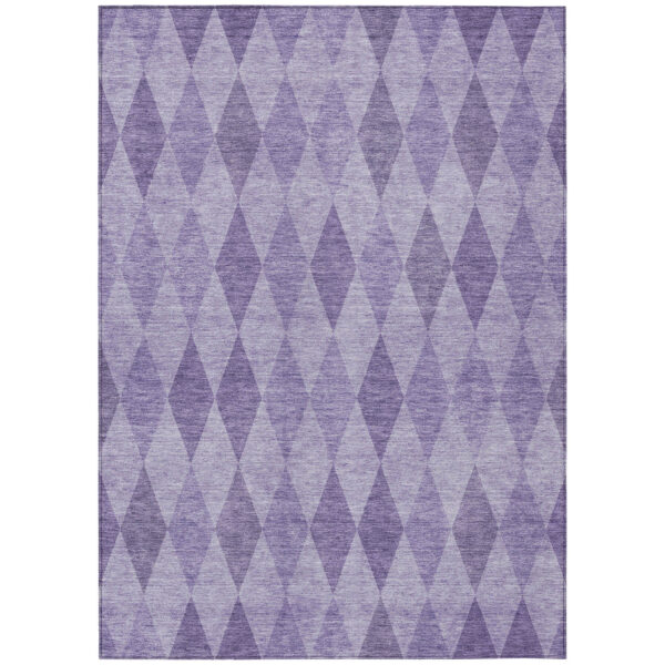 3' X 5' Purple Geometric Washable Non Skid Indoor Outdoor Area Rug