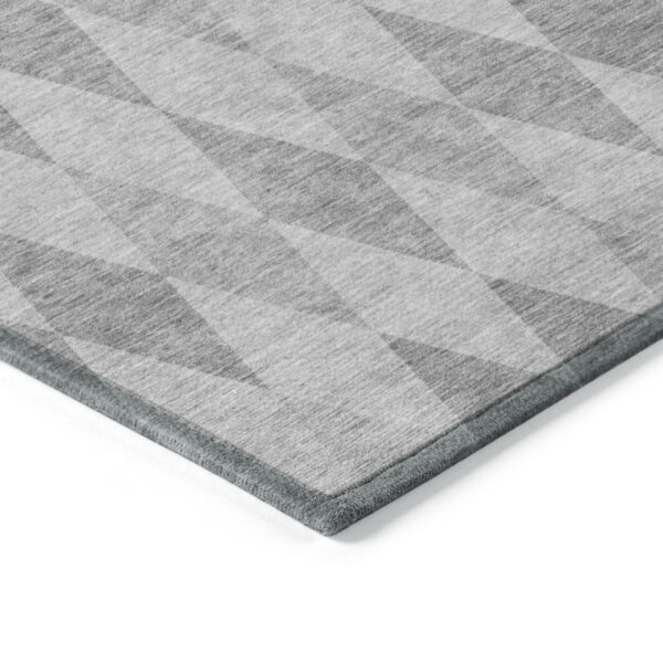 8' X 10' Gray Geometric Washable Non Skid Indoor Outdoor Area Rug