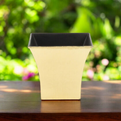 5" Gold Recycled Plastic Indoor Outdoor Square Pot Planter