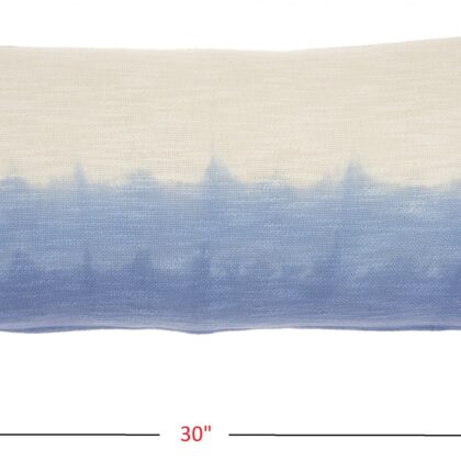Blue Ombre Tasseled Lumbar Pillow