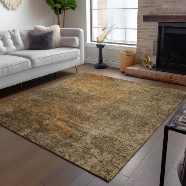 8' X 10' Brown Beige And Taupe Abstract Washable Indoor Outdoor Area Rug