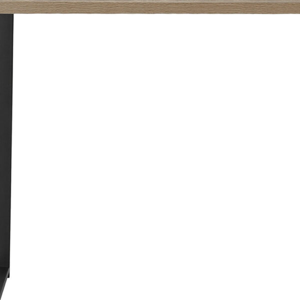47" Taupe and Black Wood and Metal Computer Desk
