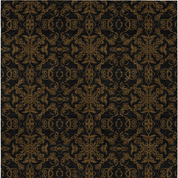 5' X 8' Brown And Black Medallion Washable Indoor Outdoor Area Rug