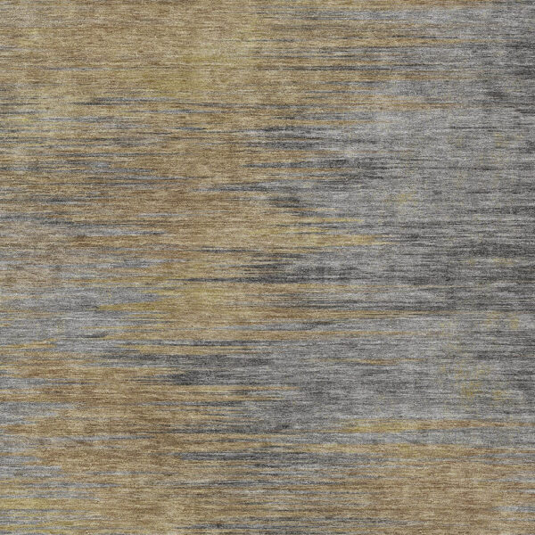 9' X 12' Brown Gold And Taupe Abstract Washable Indoor Outdoor Area Rug
