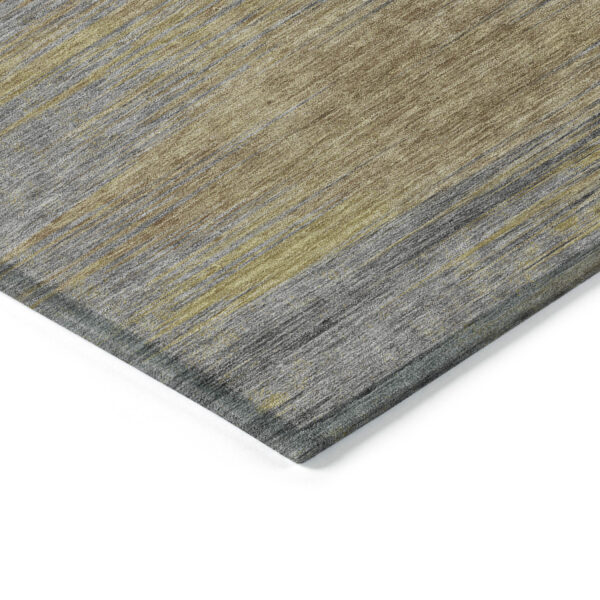 9' X 12' Brown Gold And Taupe Abstract Washable Indoor Outdoor Area Rug