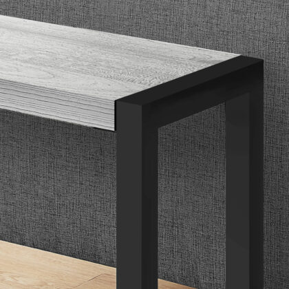 22" Gray And Black Wood And Metal Frame End Table With Shelf