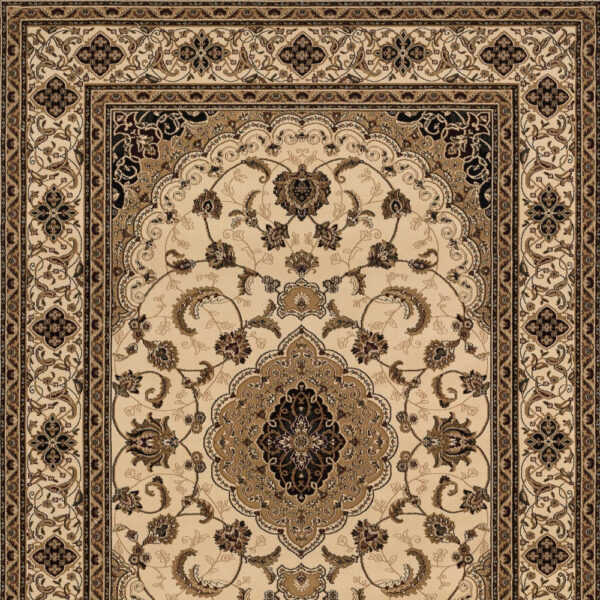 5’ x 8’ Cream Floral Medallion Area Rug