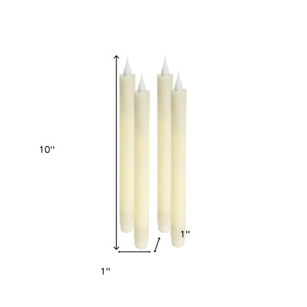 Set of Four Beige Flameless Taper Candle