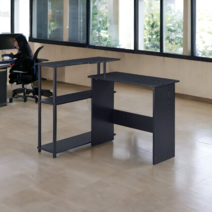 39" Black L Shape Writing Desk