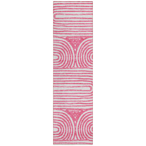 8' Runner Blush Abstract Washable Non Skid Indoor Outdoor Runner Rug