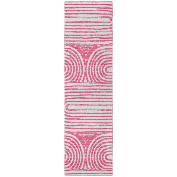 8' Runner Blush Abstract Washable Non Skid Indoor Outdoor Runner Rug