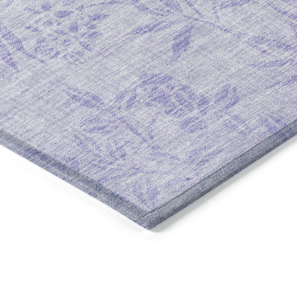 5' X 8' Lilac Purple And Ivory Floral Washable Indoor Outdoor Area Rug
