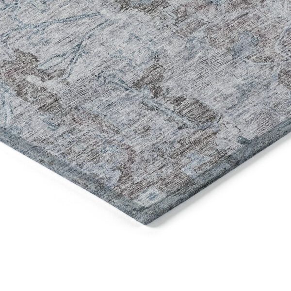 8' X 10' Brown And Blue Oriental Washable Indoor Outdoor Area Rug