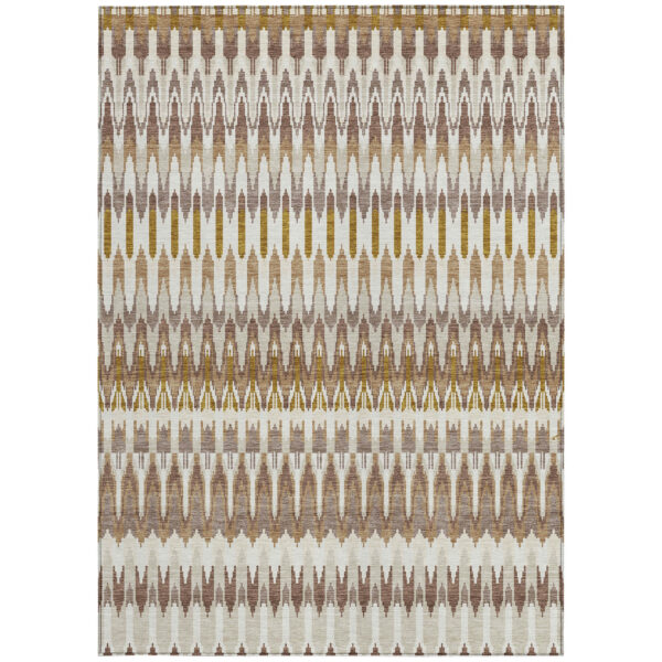 8' X 10' Brown Beige And Taupe Southwestern Washable Indoor Outdoor Area Rug