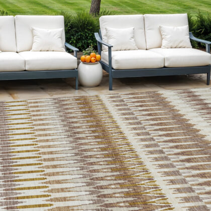 8' X 10' Brown Beige And Taupe Southwestern Washable Indoor Outdoor Area Rug
