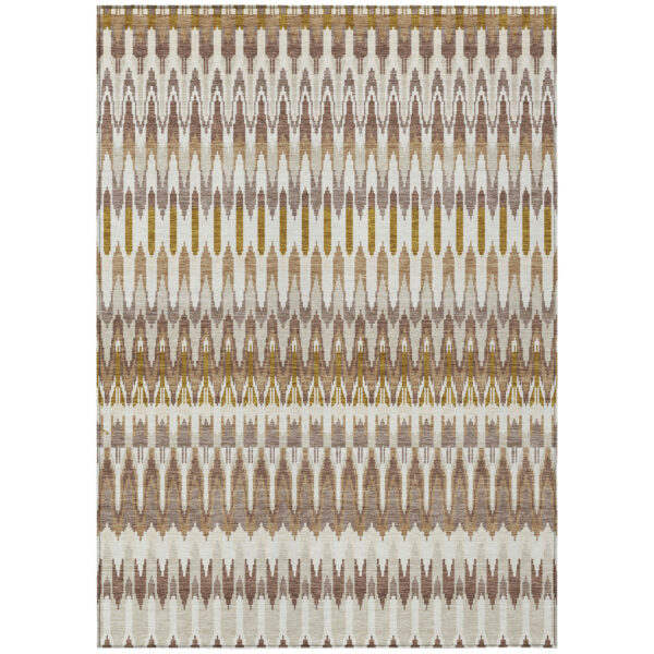 8' X 10' Brown Beige And Taupe Southwestern Washable Indoor Outdoor Area Rug