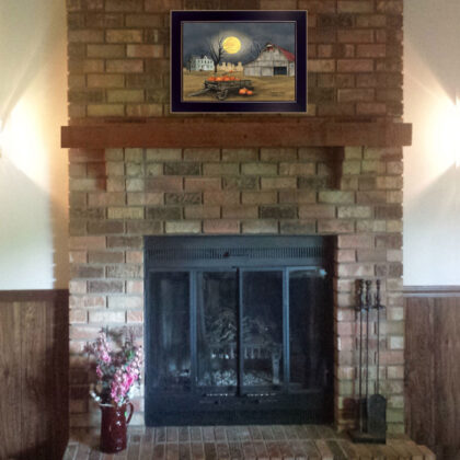 Harvest Moon 2 Black Framed Print Wall Art