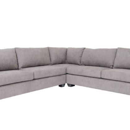 Gray Polyester Blend L Shaped Three Piece Sectional