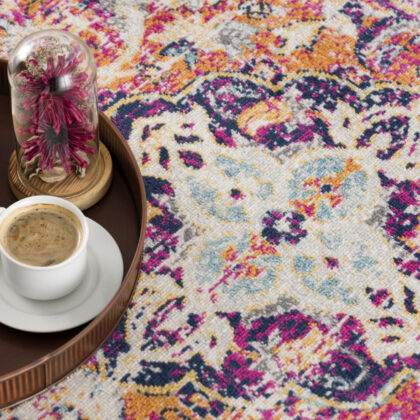10' Cream Oriental Dhurrie Runner Rug