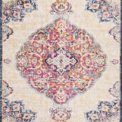 10' Cream Oriental Dhurrie Runner Rug