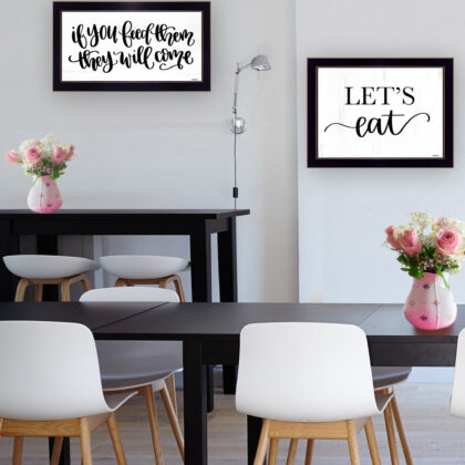 Set Of Two Lets Eat Or Feed Them 3 Black Framed Print Wall Art