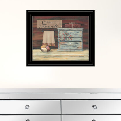 Clean Towels 3 Black Framed Print Wall Art