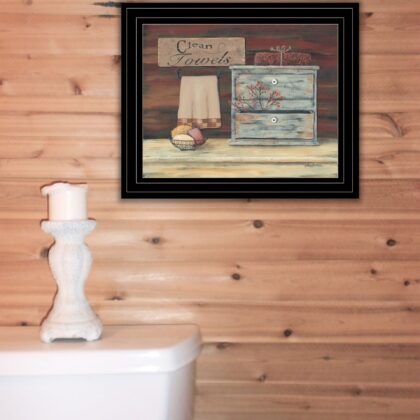 Clean Towels 3 Black Framed Print Wall Art