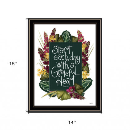Grateful Heart 1 Black Framed Print Wall Art