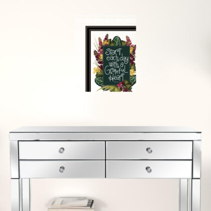Grateful Heart 1 Black Framed Print Wall Art