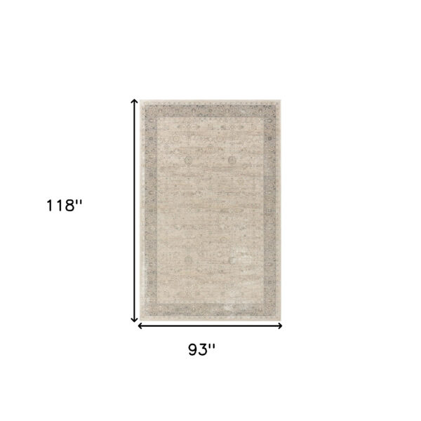 8' x 10' Beige and Ivory Floral Area Rug