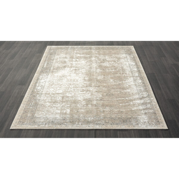 8' x 10' Beige and Ivory Floral Area Rug
