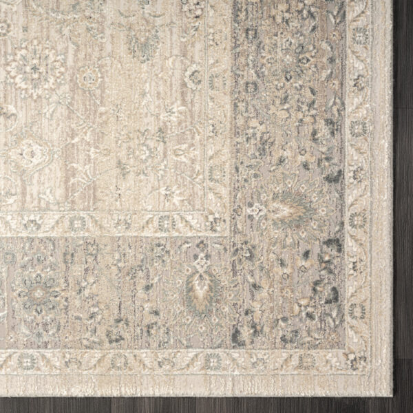 8' x 10' Beige and Ivory Floral Area Rug