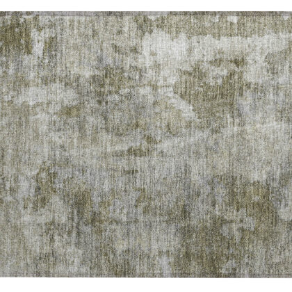 2' X 3' Green Abstract Washable Non Skid Indoor Outdoor Area Rug