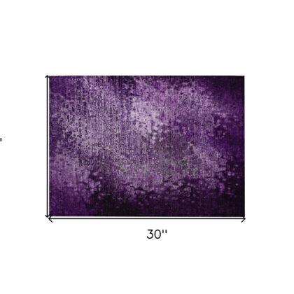 2' X 3' Purple Washable Non Skid Indoor Outdoor Area Rug