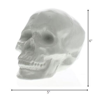 White Ceramic Skull Sculpture