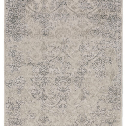 10' X 13' Ivory Gray And Black Abstract Stain Resistant Area Rug